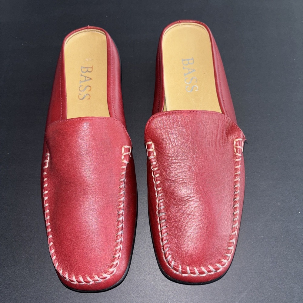 Bass Crimson Leather Slip-On Loafers